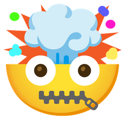 exploding head and zipper-mouth face