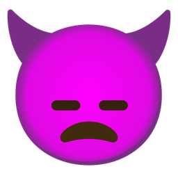 expressionless face and angry face with horns