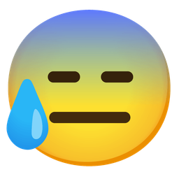 expressionless face and anxious face with sweat