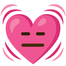 expressionless face and beating heart