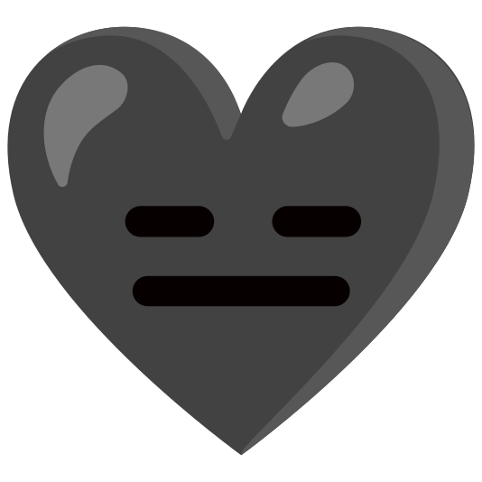 Expressionless face and Black heart