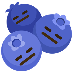 expressionless face and blueberries