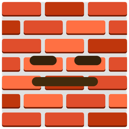 expressionless face and brick