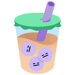 expressionless face and bubble tea