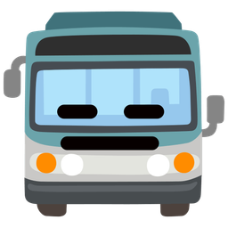 expressionless face and bus