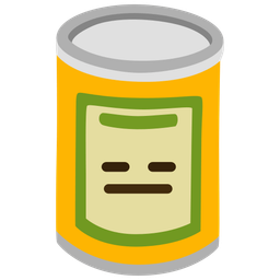 expressionless face and canned food