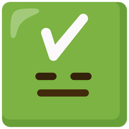 expressionless face and check mark button