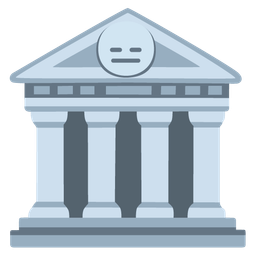 expressionless face and classical building