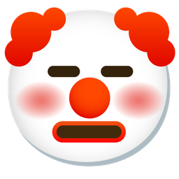 expressionless face and clown face