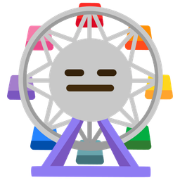 expressionless face and ferris wheel