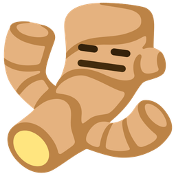 expressionless face and ginger root