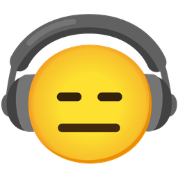 expressionless face and headphone