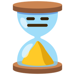 expressionless face and hourglass done