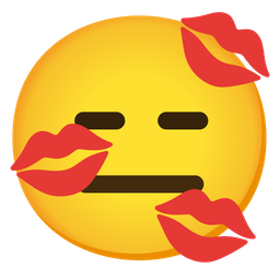 expressionless face and kiss mark