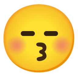 Expressionless face and Kissing face with closed eyes