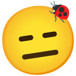 expressionless face and lady beetle