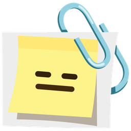 expressionless face and linked paperclips