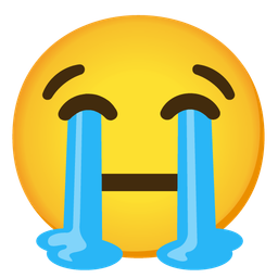 expressionless face and loudly crying face