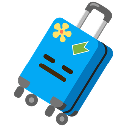 expressionless face and luggage