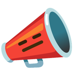 expressionless face and megaphone