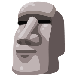 expressionless face and moai