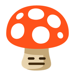 expressionless face and mushroom