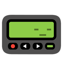 expressionless face and pager