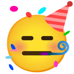 expressionless face and partying face