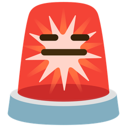 expressionless face and police car light