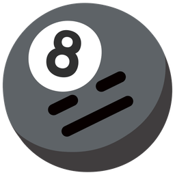 expressionless face and pool 8 ball