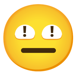 expressionless face and red exclamation mark