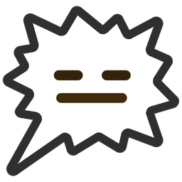 expressionless face and right anger bubble