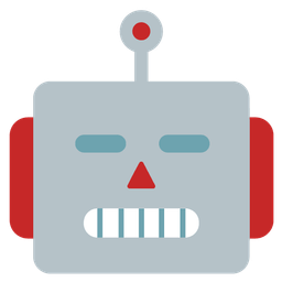 expressionless face and robot