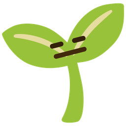 expressionless face and seedling