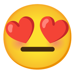 Expressionless face and Smiling face with heart-eyes