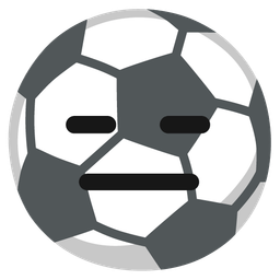 expressionless face and soccer ball