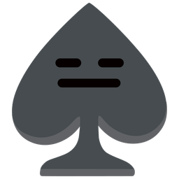 expressionless face and spade suit