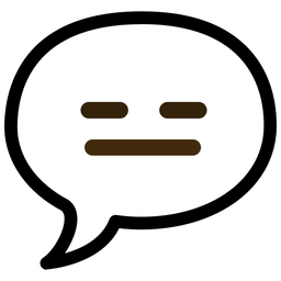 expressionless face and speech balloon