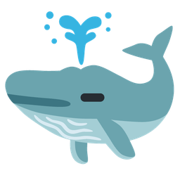 expressionless face and spouting whale