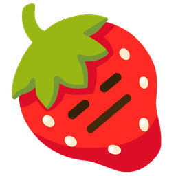 expressionless face and strawberry