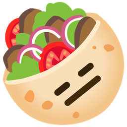 expressionless face and stuffed flatbread