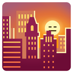 expressionless face and sunset