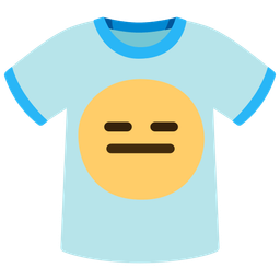 expressionless face and t-shirt