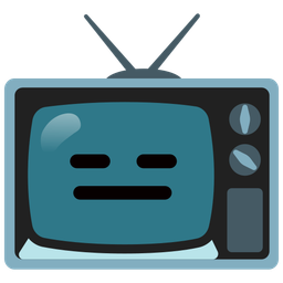 expressionless face and television