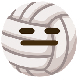 expressionless face and volleyball