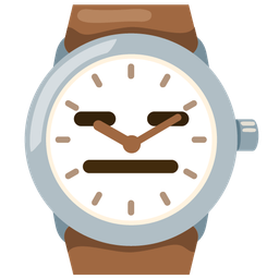 expressionless face and watch