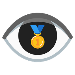 eye and 1st place medal