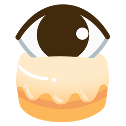 eye and birthday cake