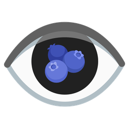 eye and blueberries