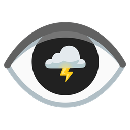 eye and cloud with lightning